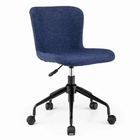 Giantex Home Office Chair with Wheels, Mid-Back Swivel Computer Chair Rolling Adjustable Linen Leisure Chair office supplies, stationery