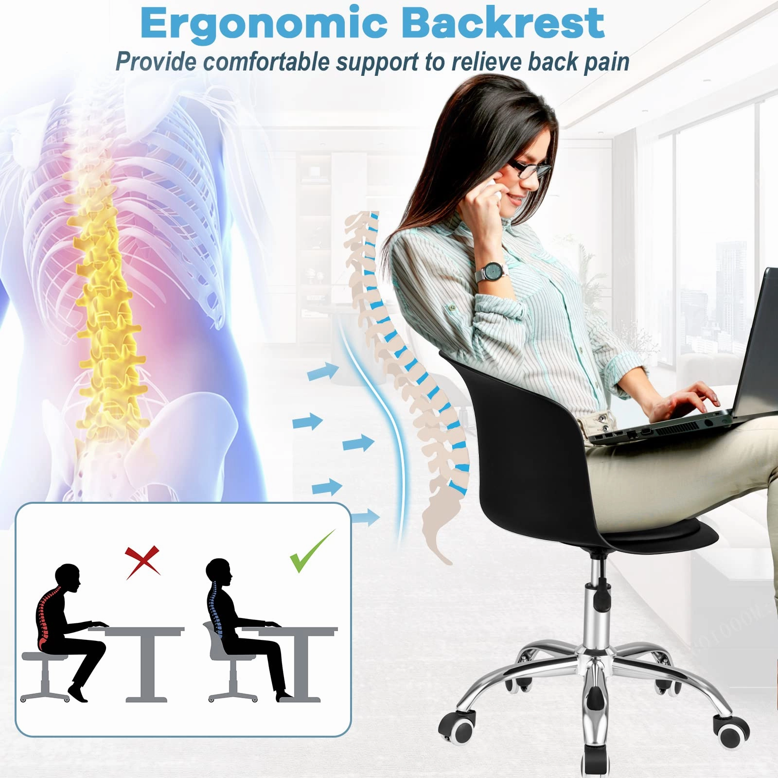Giantex Home Office Desk Chair Set