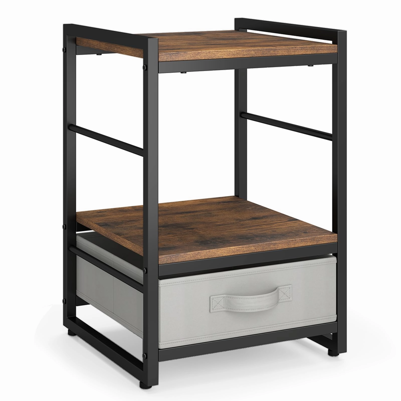Giantex Industrial Nightstand with Storage Drawer for Bedroom
