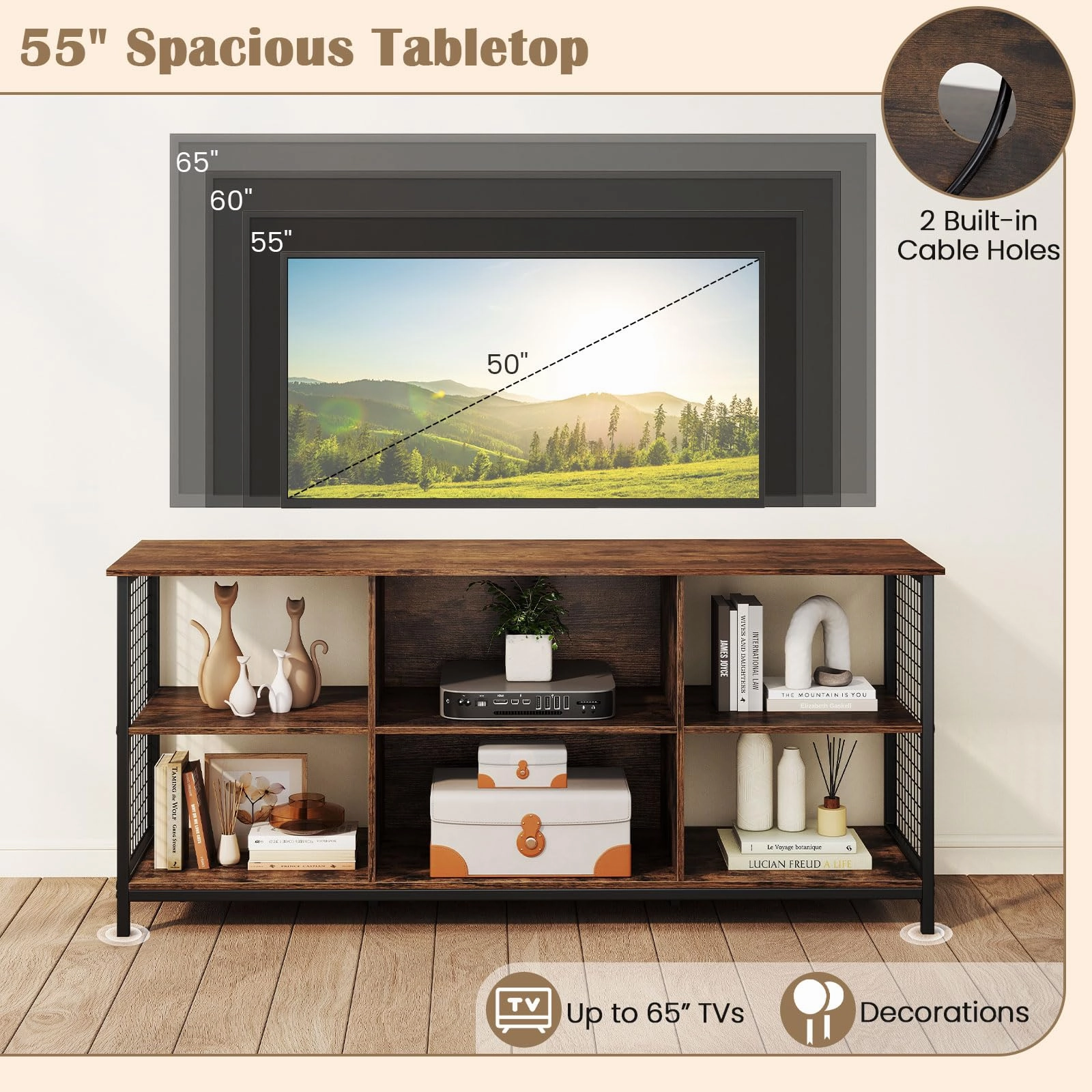 Giantex Industrial TV Stand for TVs up to 65 Inch