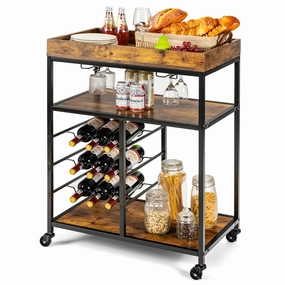 Giantex Island Cart, Rolling Kitchen Trolley kitchen towel, placemats
