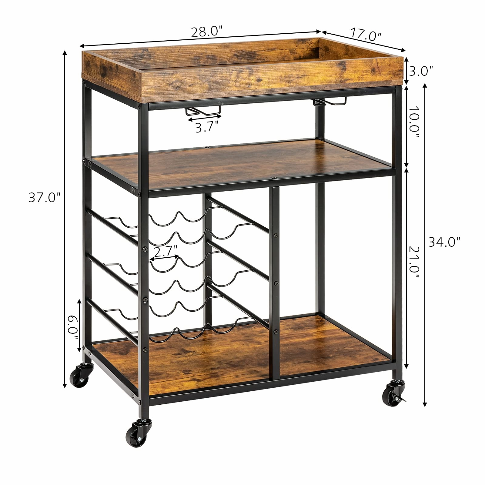 Giantex Island Cart, Rolling Kitchen Trolley