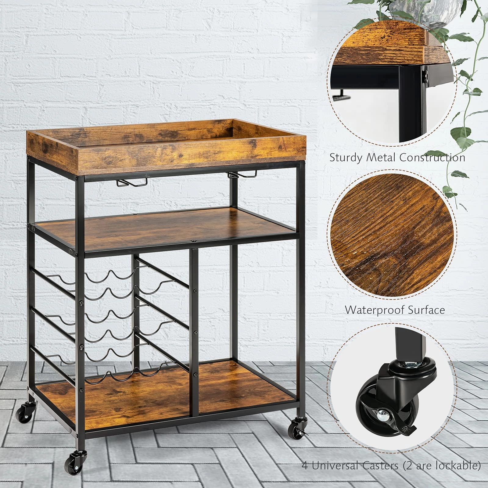 Giantex Island Cart, Rolling Kitchen Trolley