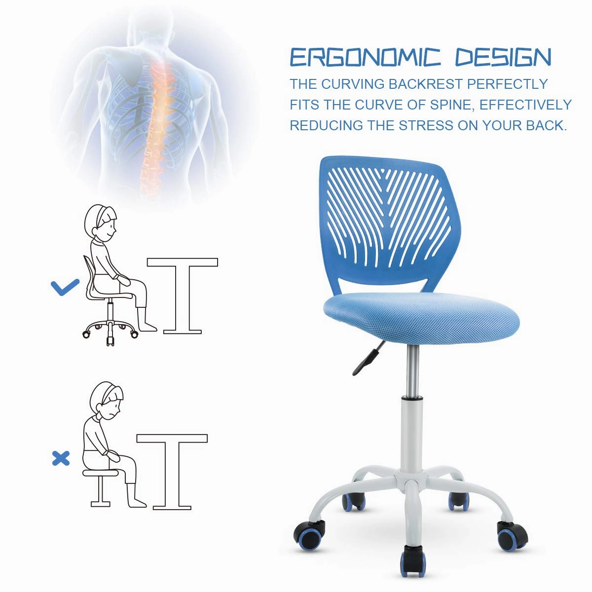 Giantex Kids Desk Chair, Adjustable Children Study Chair