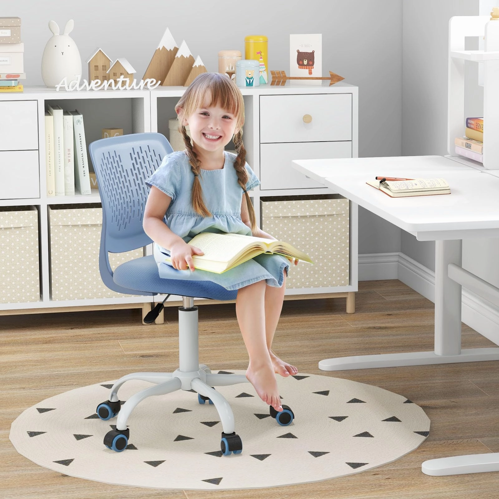 Giantex Kids Desk Chair, Children Armless Study Chair with Adjustable Height, for Girls Boys Teens