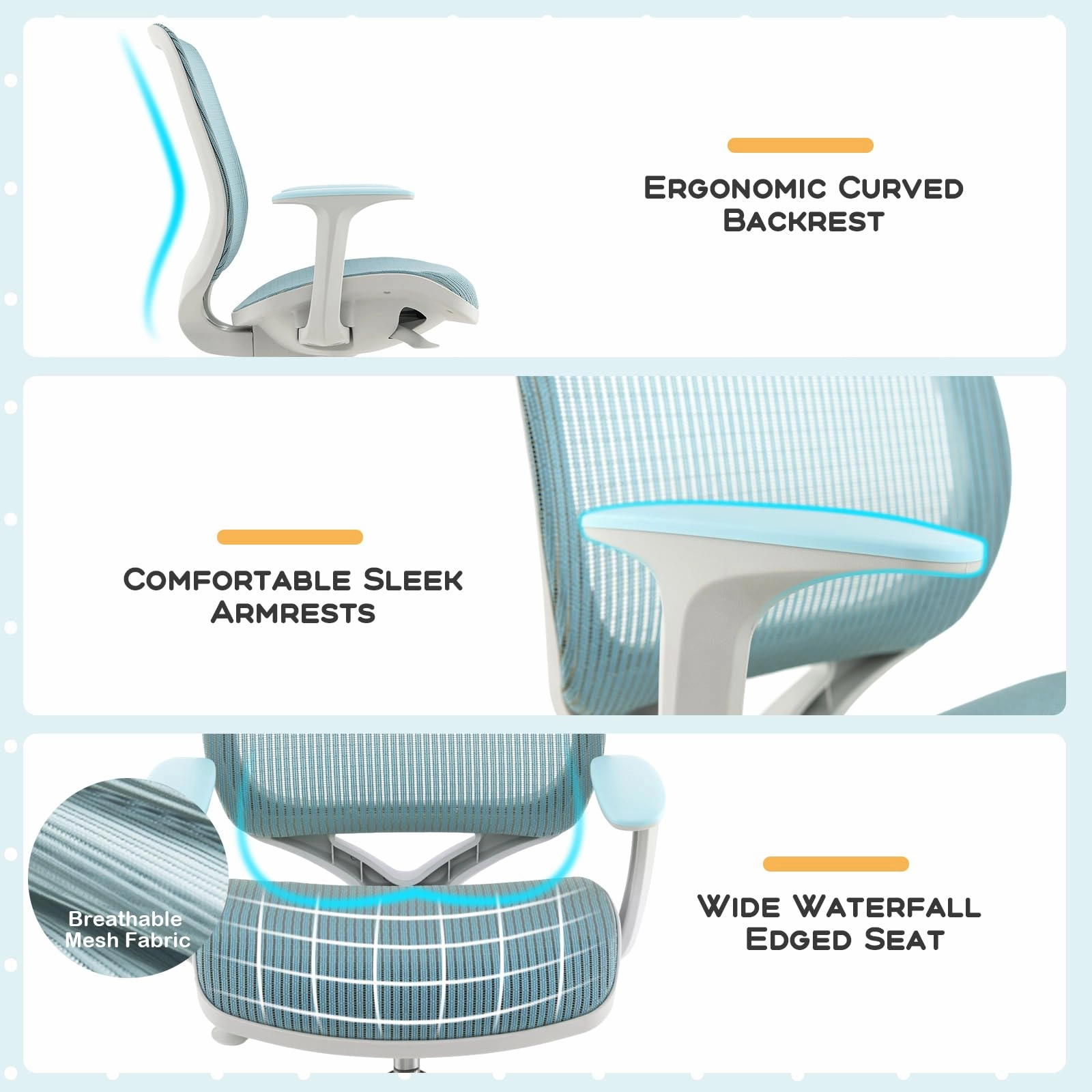 Giantex Kids Desk Chair, Children Armrest Computer Chair with Sit-Lock Wheels