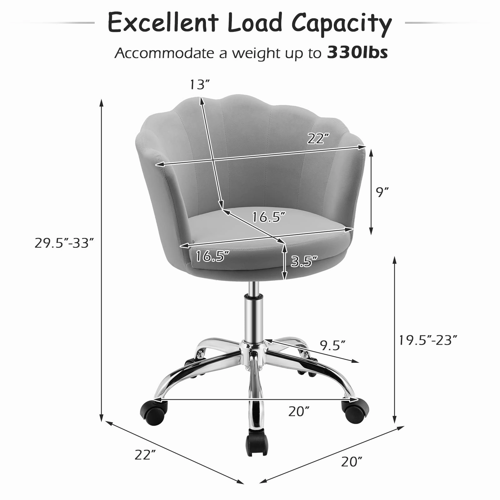 Giantex Kids Desk Chair, Comfy Home Office Task Chair with Wheels