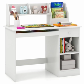 Giantex Kids Study Desk, Children Wooden Writing Table with Hutch outdoor dining set, patio table