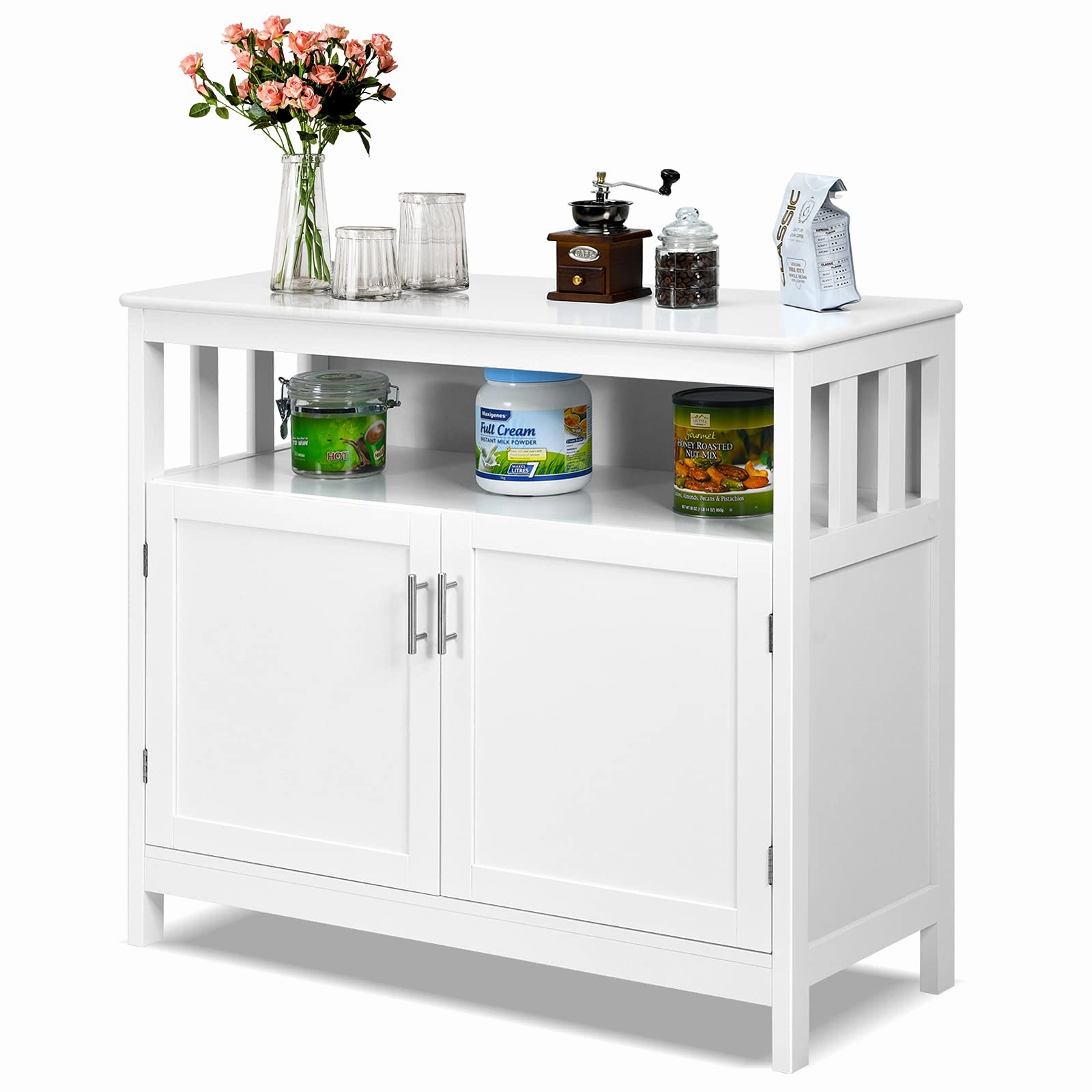 Giantex Kitchen Buffet Sideboard, Wooden Storage Server Cupboard Cabinet