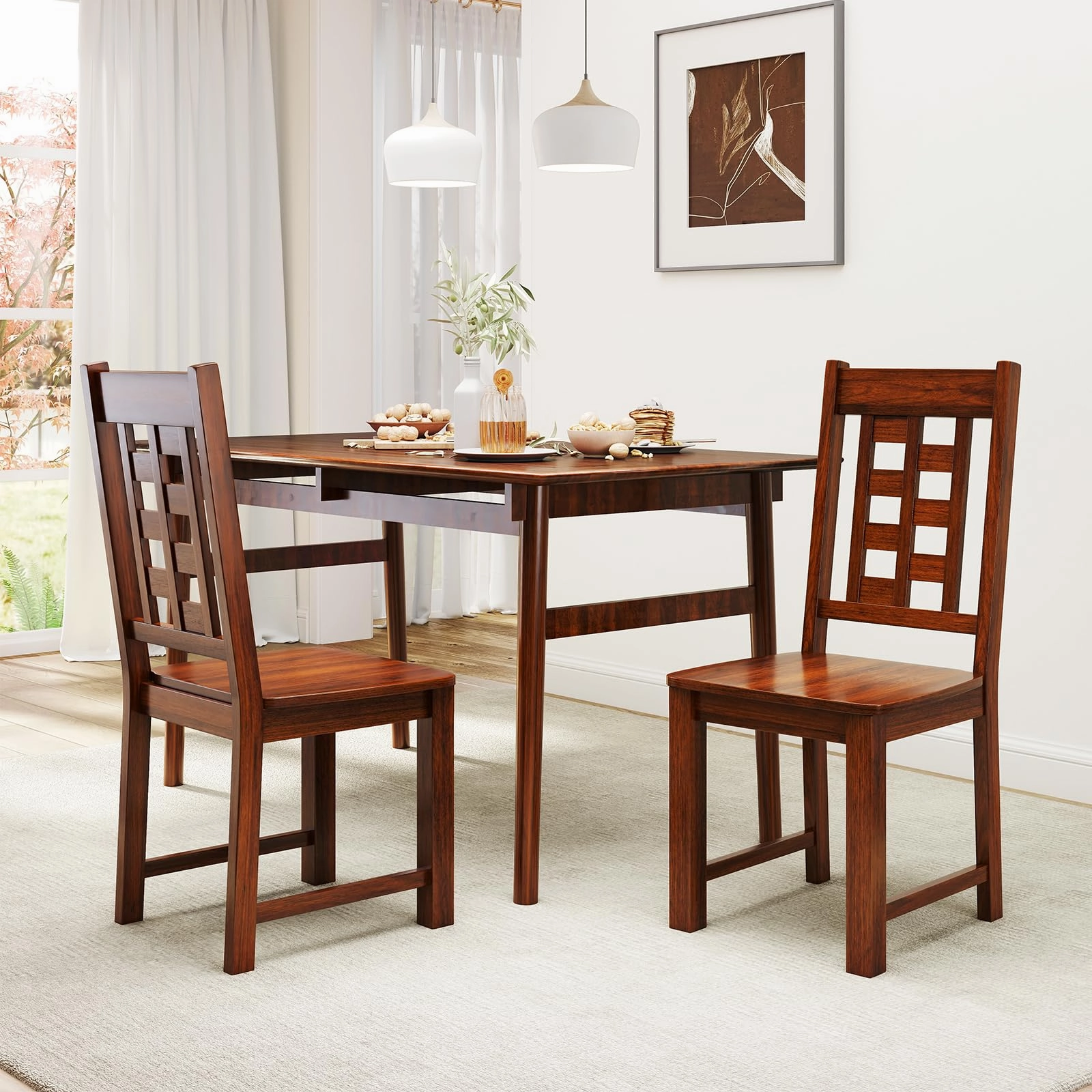 Giantex Kitchen Chair with Solid Rubber Wood Frame