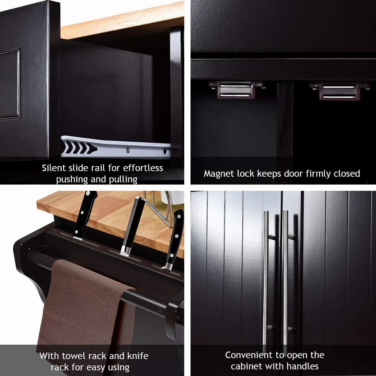 Giantex Kitchen Island Cart , 2 Drawers, 3 Door Cabinet