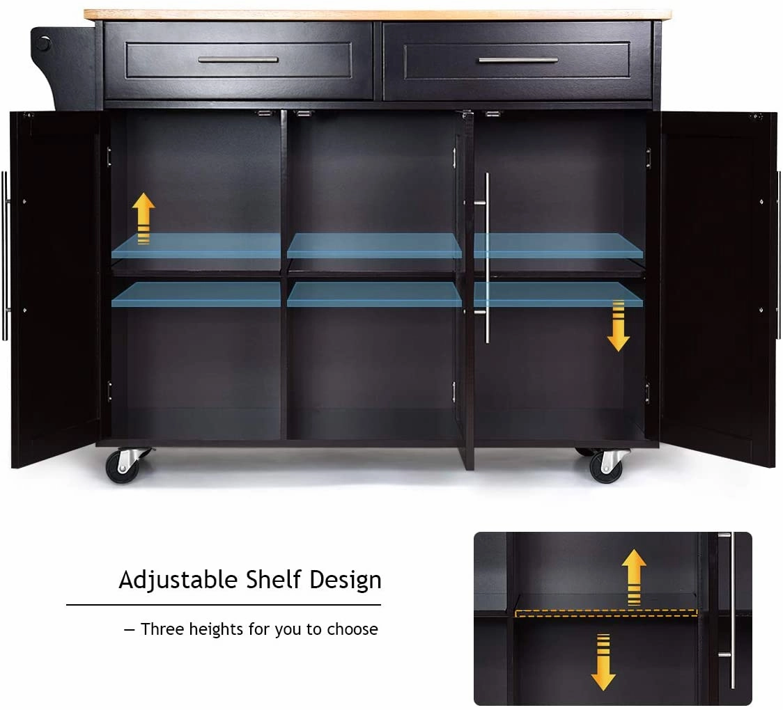 Giantex Kitchen Island Cart , 2 Drawers, 3 Door Cabinet