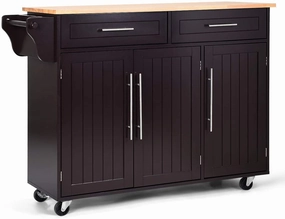 Giantex Kitchen Island Cart , 2 Drawers, 3 Door Cabinet kitchen towel, placemats