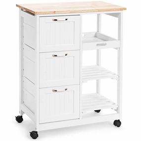Giantex Kitchen Island Cart, Home Bar Serving Cart kitchen towel, placemats