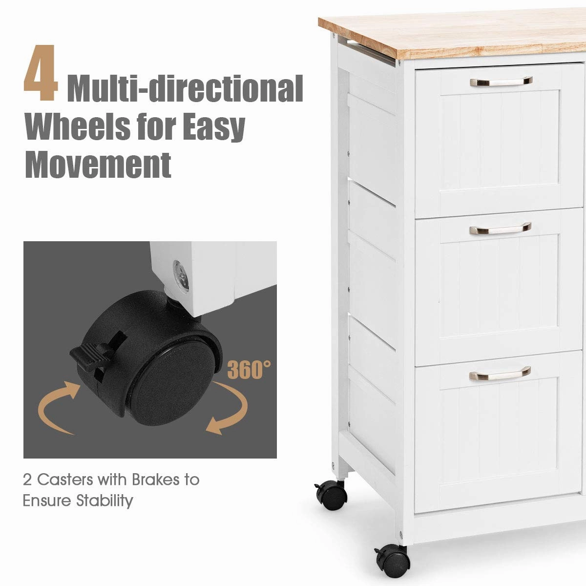 Giantex Kitchen Island Cart, Home Bar Serving Cart