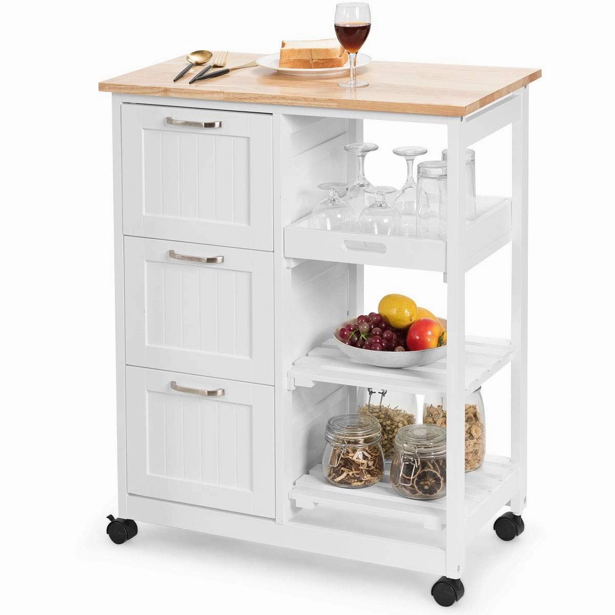 Giantex Kitchen Island Cart, Home Bar Serving Cart