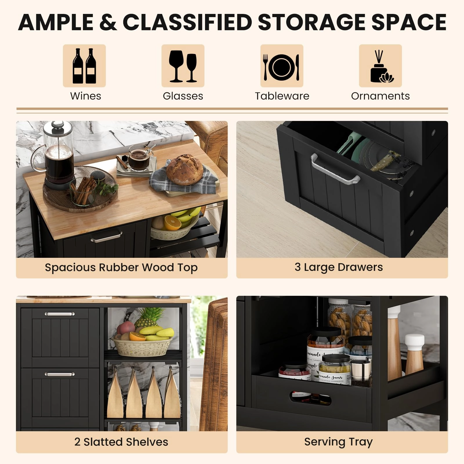 Giantex Kitchen Island Cart on Wheels