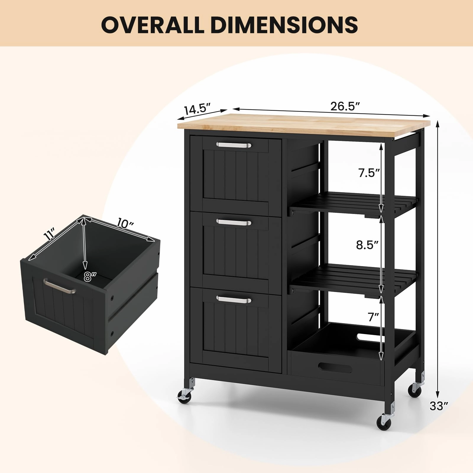 Giantex Kitchen Island Cart on Wheels