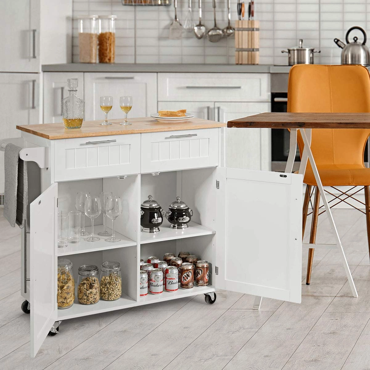Giantex Kitchen Island Cart Rolling Storage Trolley Cart