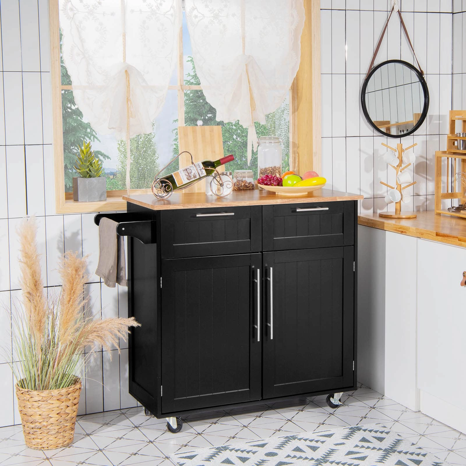 Giantex Kitchen Island Cart Rolling Storage Trolley Cart