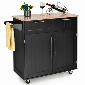 Giantex Kitchen Island Cart Rolling Storage Trolley Cart kitchen towel, placemats