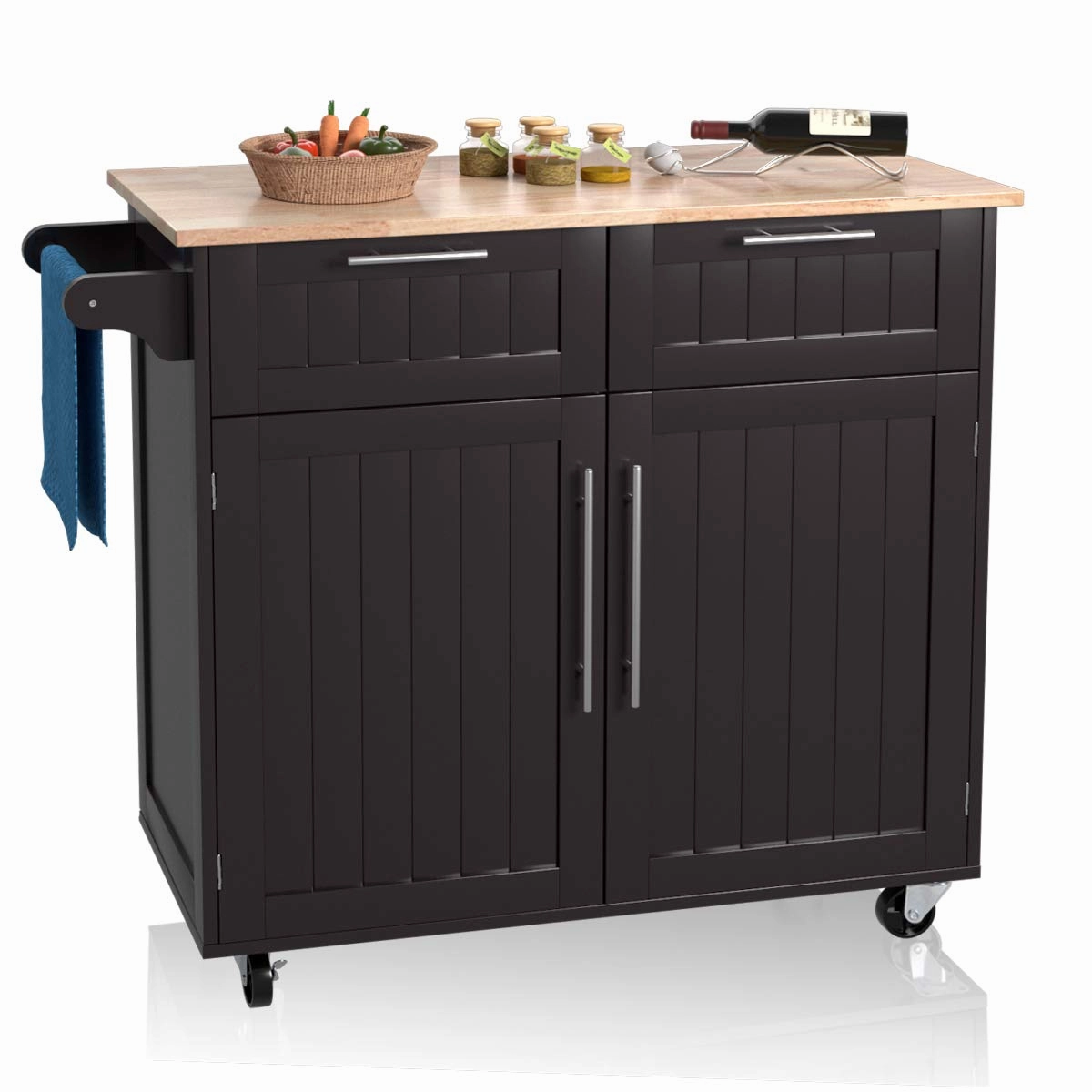 Giantex Kitchen Island Cart Rolling Storage Trolley Cart