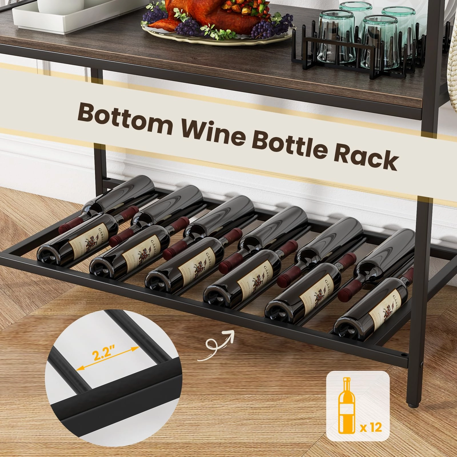 Giantex Kitchen Island with 3 Tier Storage Shelves, 48 Inch Baker Rack with Spacious Worktop