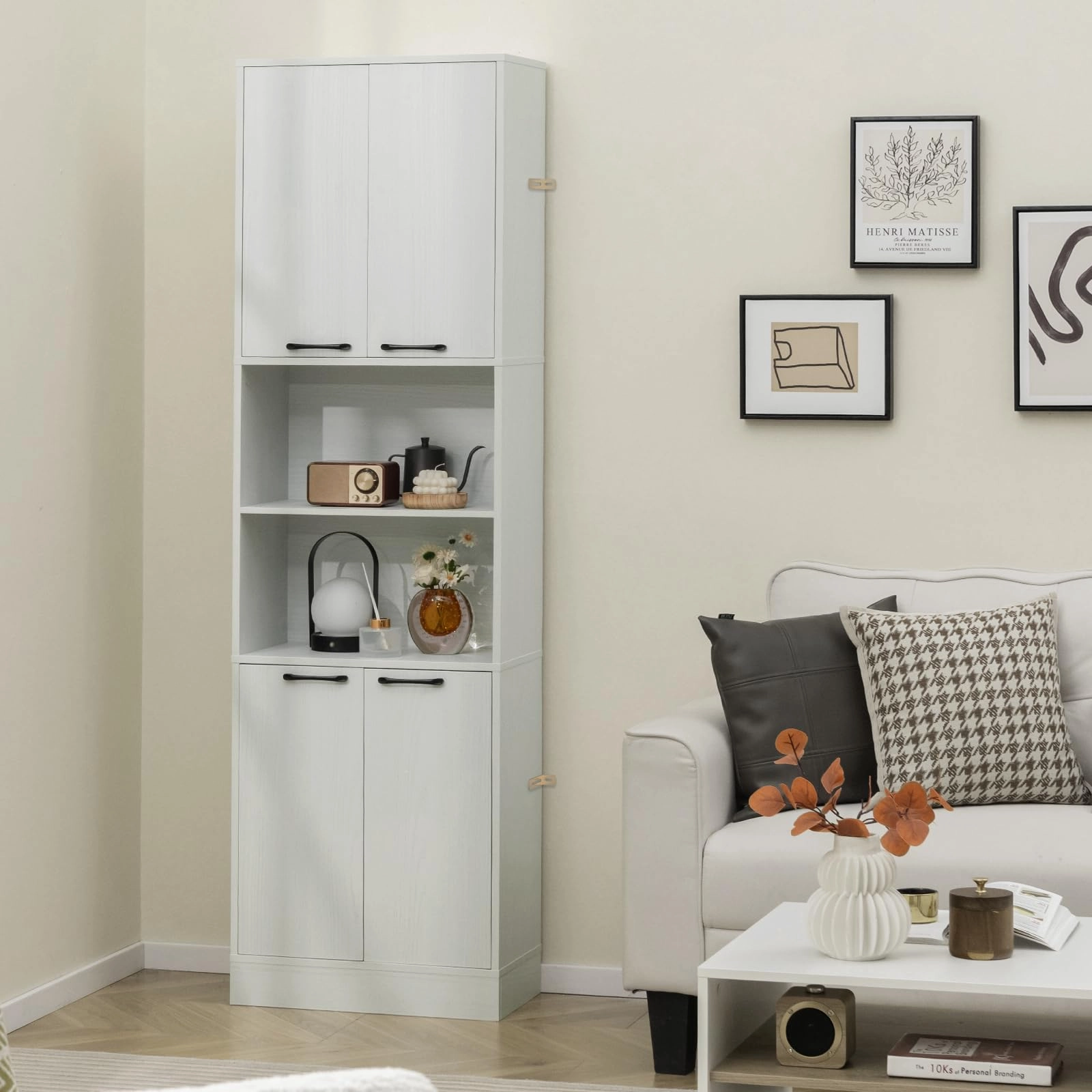Giantex Kitchen Pantry Cabinet, 75 Tall Freestanding Cupboard with Doors & Shelves