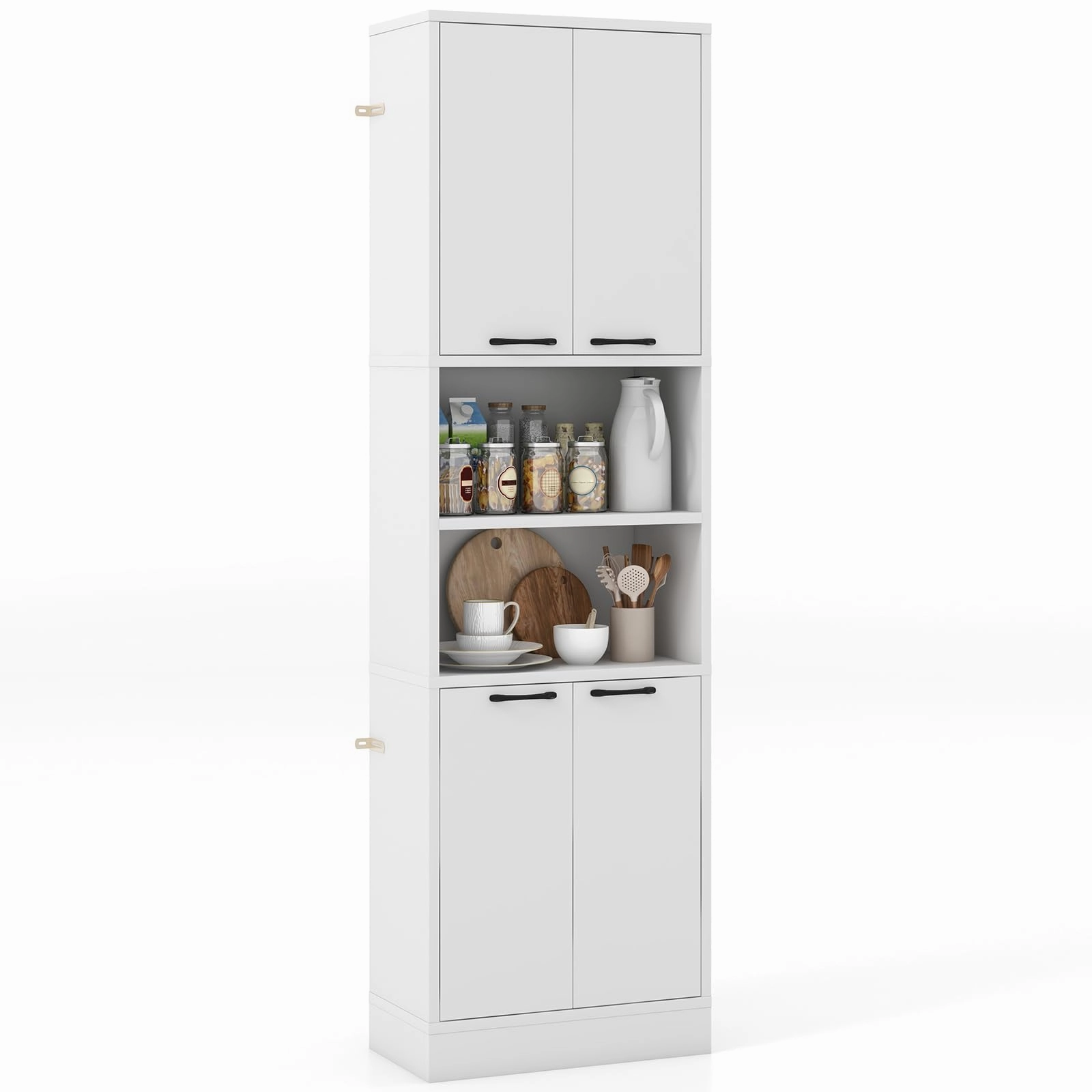 Giantex Kitchen Pantry Cabinet, 75 Tall Freestanding Cupboard with Doors & Shelves