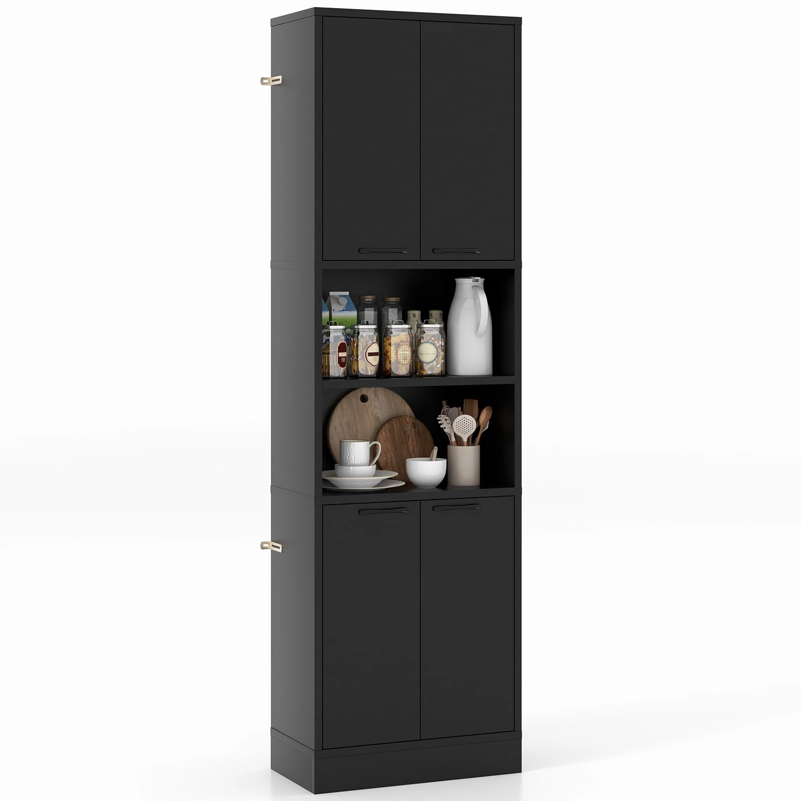 Giantex Kitchen Pantry Cabinet, 75 Tall Freestanding Cupboard with Doors & Shelves kitchen towel, placemats