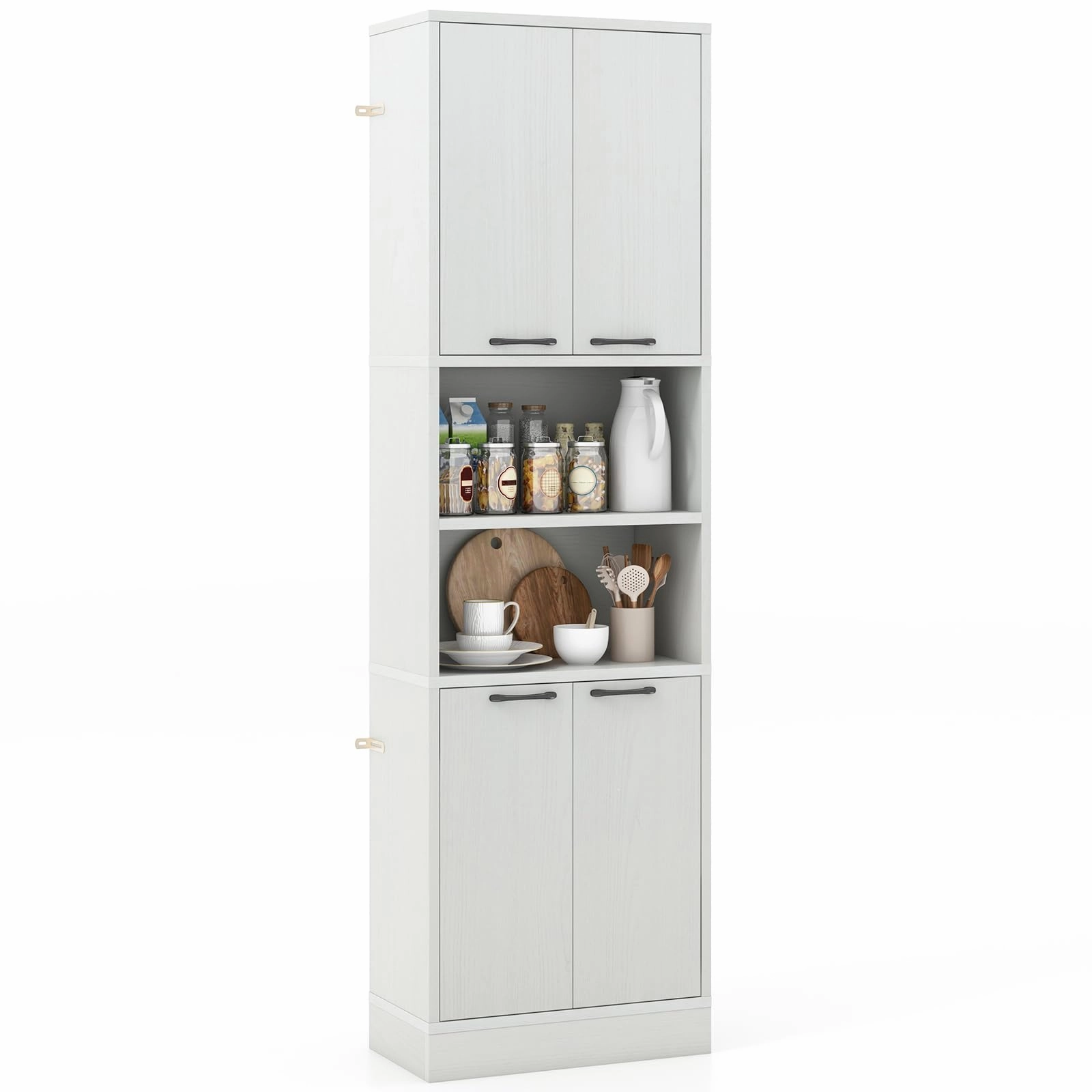 Giantex Kitchen Pantry Cabinet, 75 Tall Freestanding Cupboard with Doors & Shelves