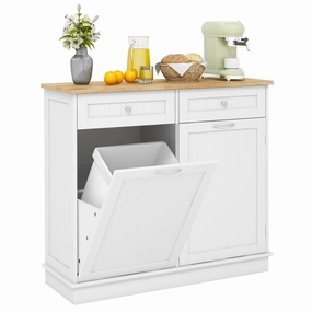 Giantex Kitchen Trash Cabinet, Kitchen Island with Tilt Out Garbage Bin kitchen towel, placemats