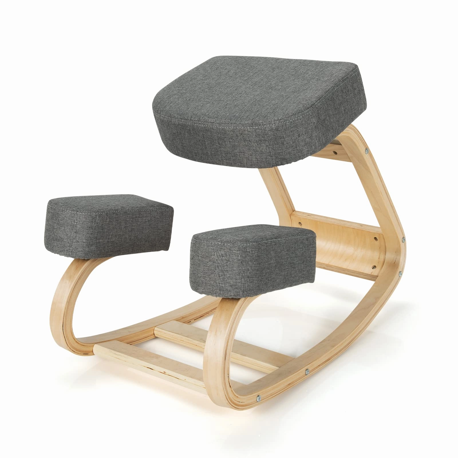 Giantex Kneeling Chair, Wood Posture Chair w/Soft Cushion