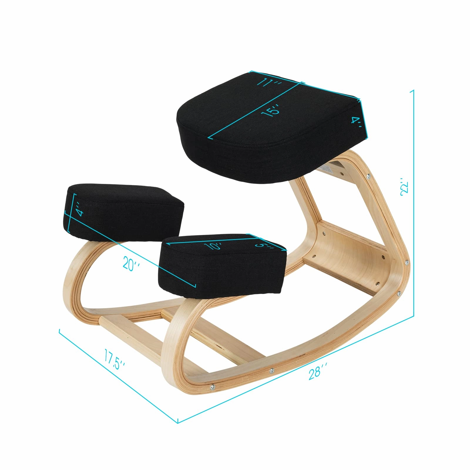 Giantex Kneeling Chair, Wood Posture Chair w/Soft Cushion