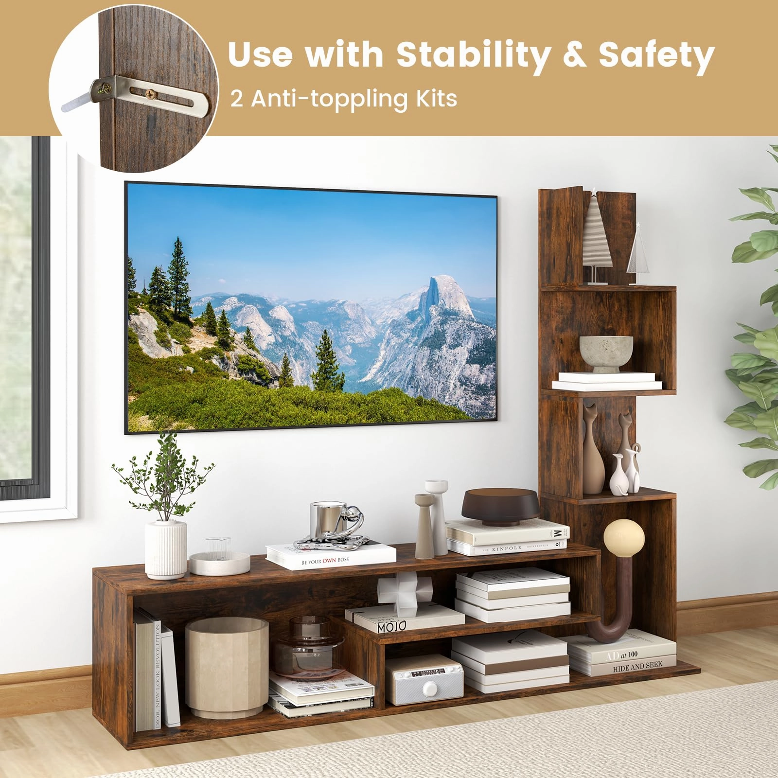 Giantex L Shaped TV Stand for TVs up to 50"