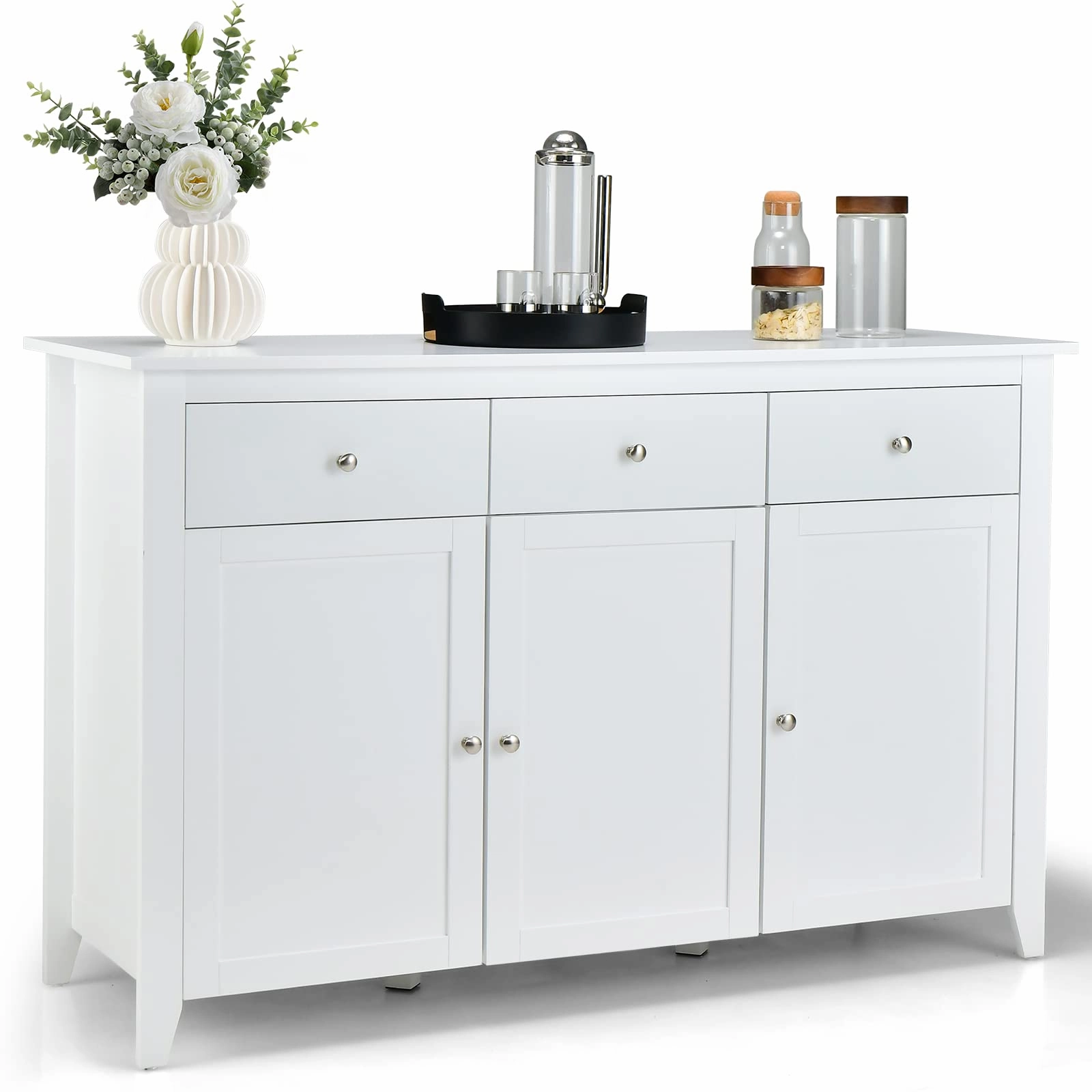 Giantex Large Buffet Cabinet with 3 Storage Drawers kitchen towel, placemats