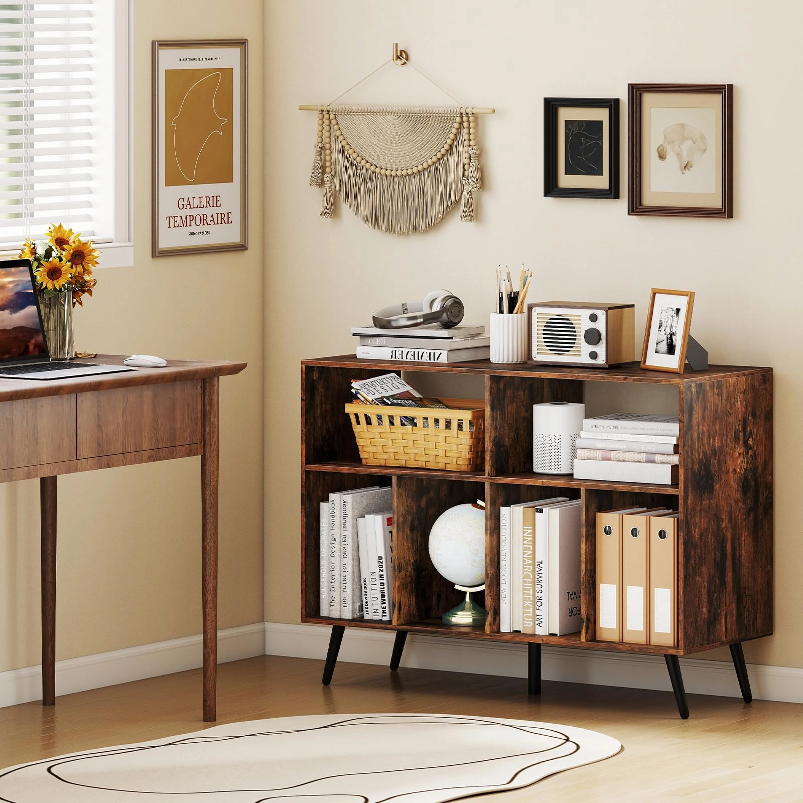 Giantex Large Record Player Stand with Charging Station