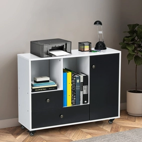 Giantex Lateral File Cabinet 2 Drawer Printer Stand, Rolling Storage Office Cabinet with Lockable Wheels outdoor dining set, patio table