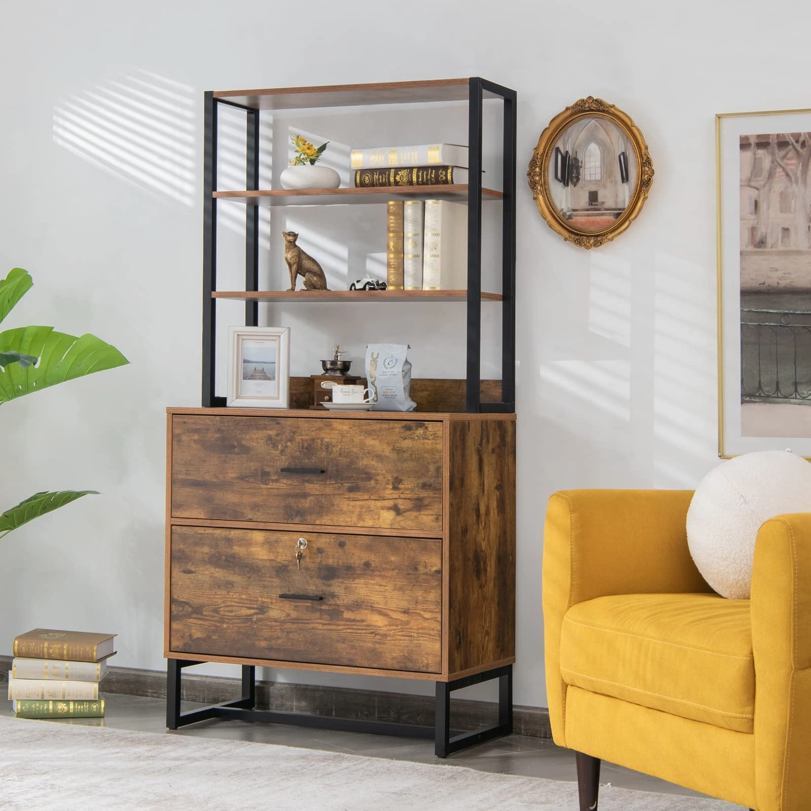 Giantex Lateral File Cabinet with 2 Drawers with Lock