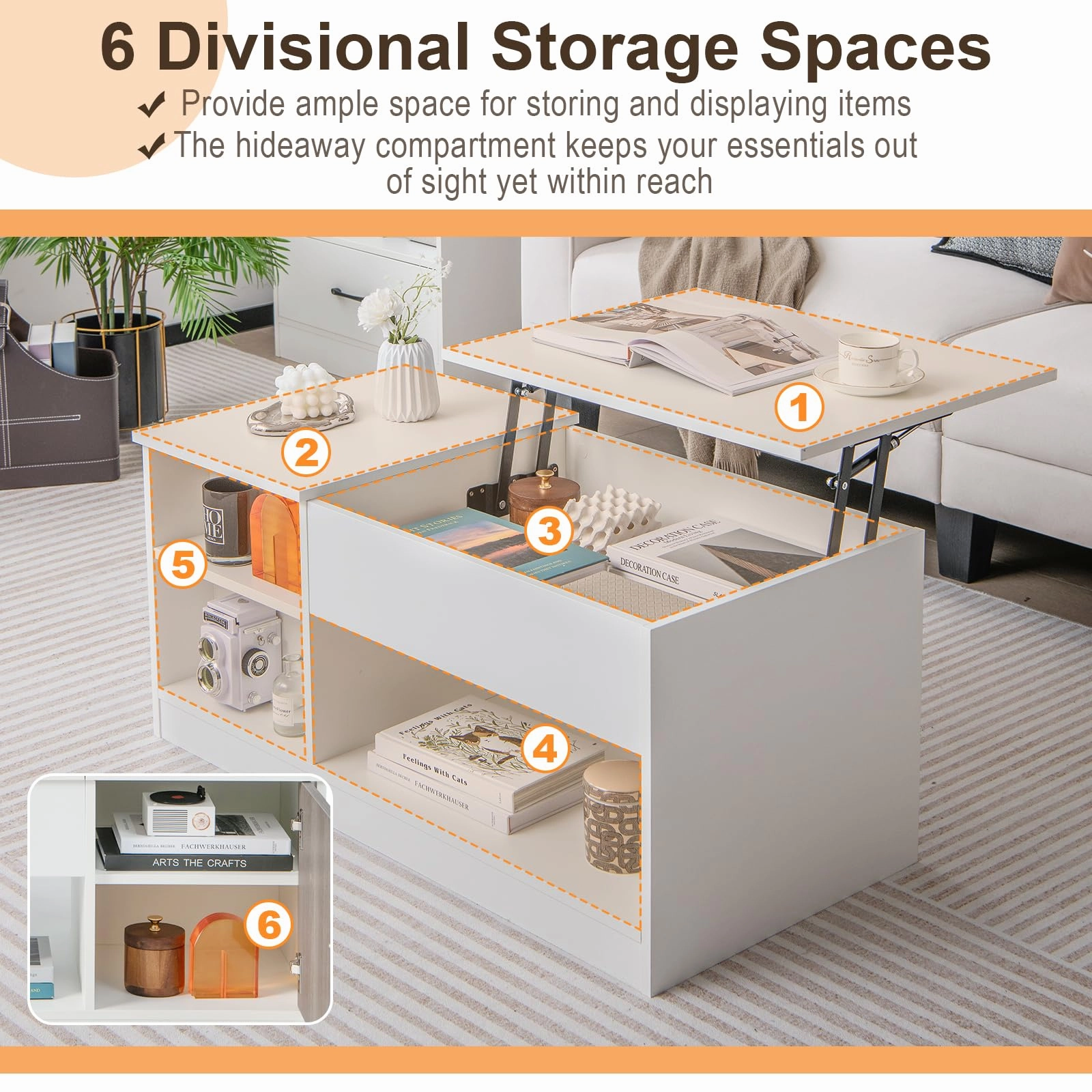 Giantex Lift-Top Coffee Table, Modern Center Table w/Lift Tabletop, Open & Hideaway Compartments