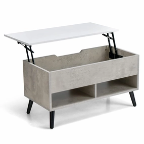 Giantex Lift Top Coffee Table, Modern Cocktail Table w/Hidden Compartment & 2 Open Shelves throw pillow, fuzzy blanket