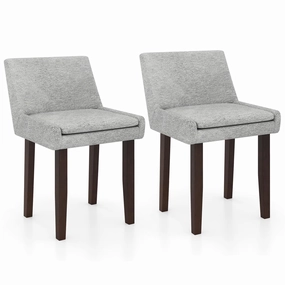 Giantex Linen Upholstered Accent Chairs w/Mid Back & Cushioned Seat armless chair, modern chair