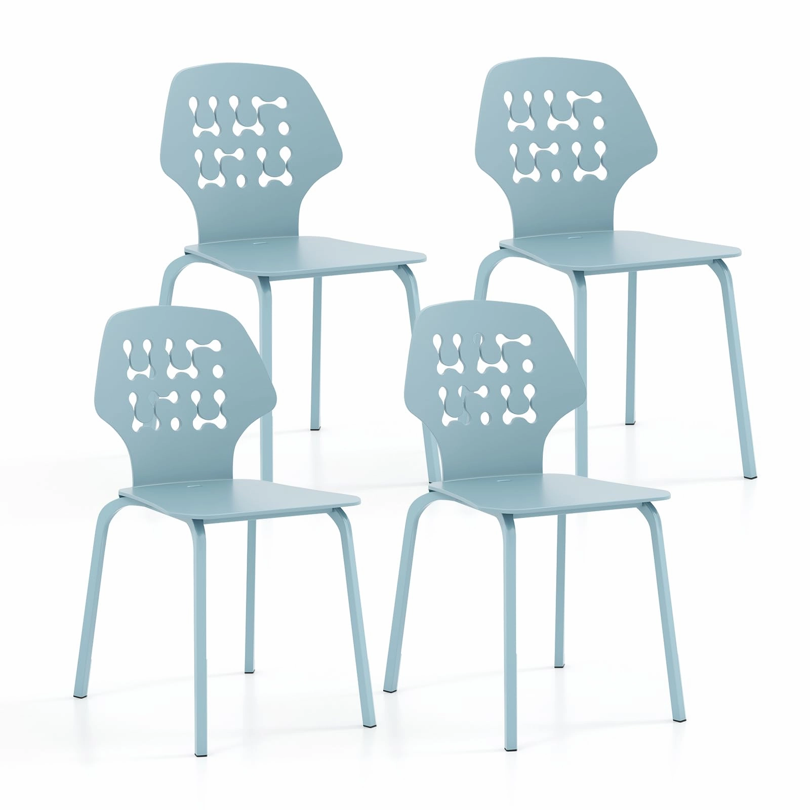 Giantex Metal Dining Chairs Set of 4 kitchen towel, placemats