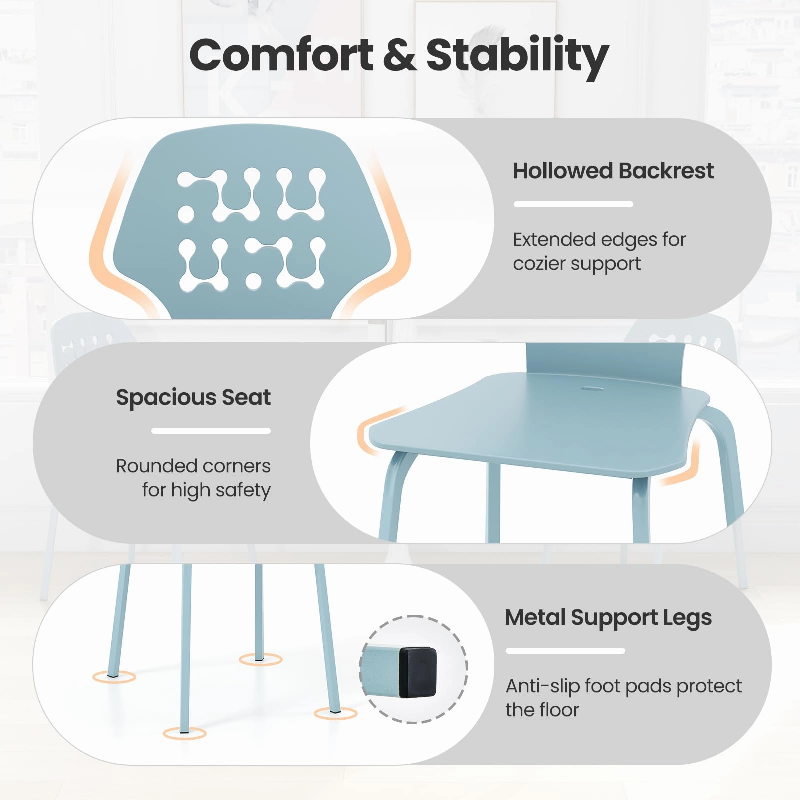 Giantex Metal Dining Chairs Set of 4
