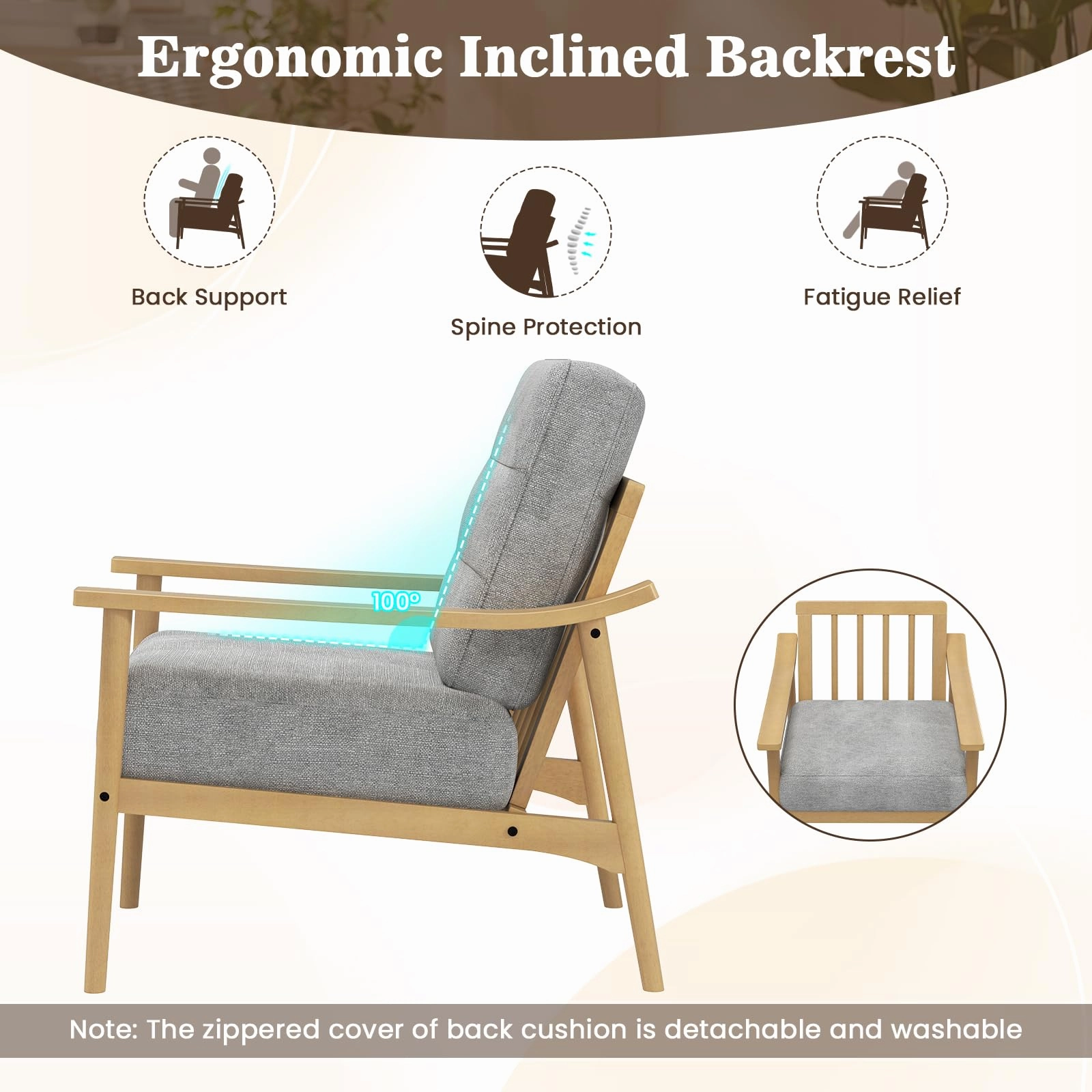 Giantex Mid Century Modern Accent Chair