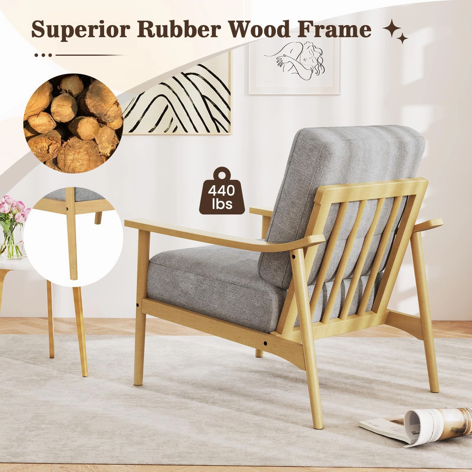 Giantex Mid Century Modern Accent Chair