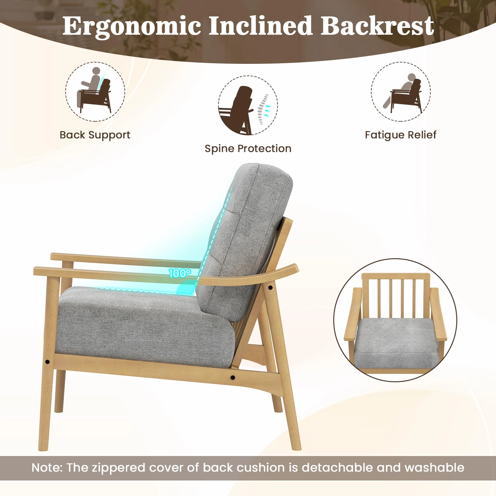 Giantex Mid Century Modern Accent Chair