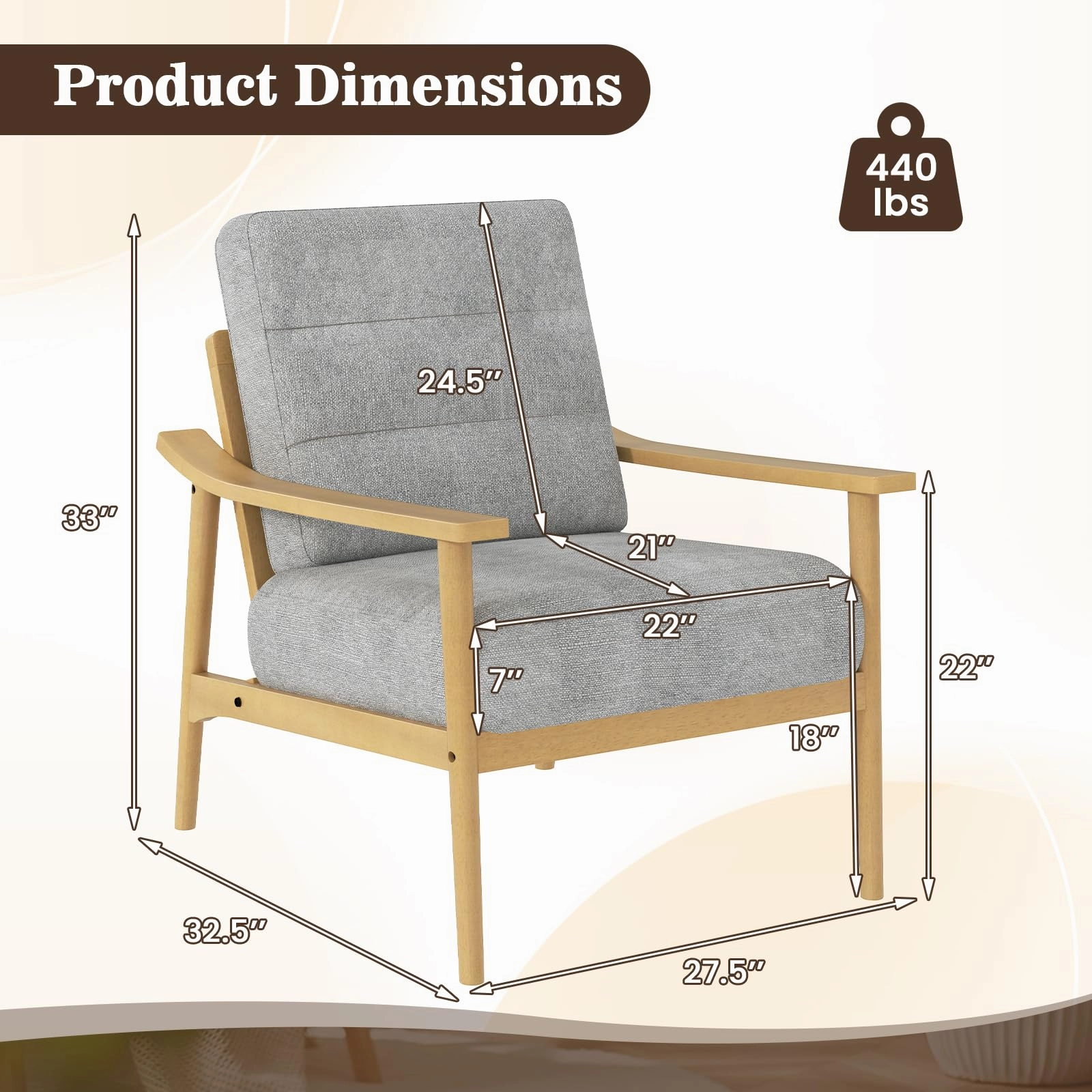 Giantex Mid Century Modern Accent Chair