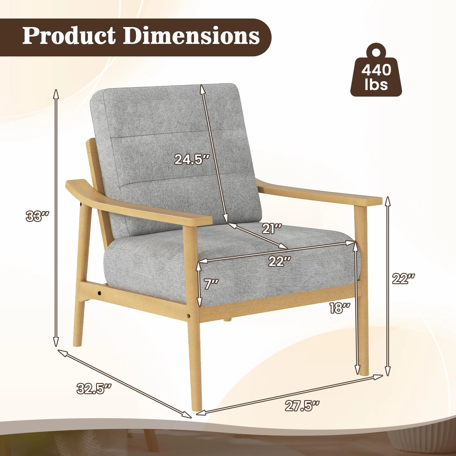 Giantex Mid Century Modern Accent Chair
