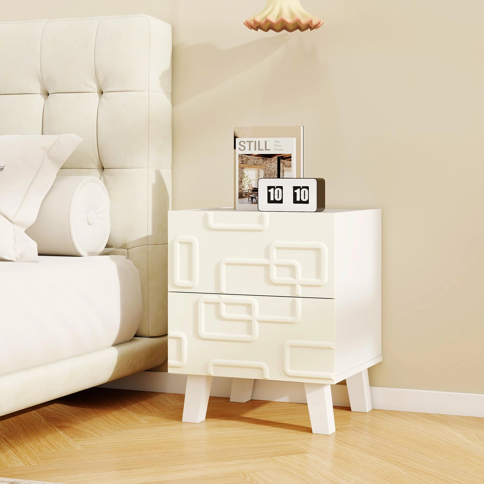 Giantex Mid Century Modern Nightstand for Small Space